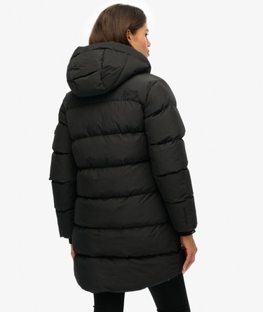 Hooded Sports Puffer Mid Length Jacket Image 4