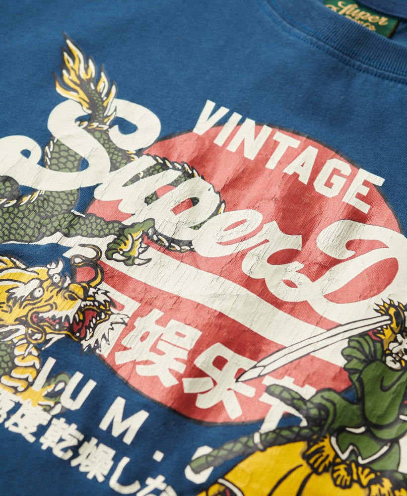 【日本未発売】Superdry TEE mens Vintage Logo Tokyo Relaxed T-Shirt in BLUE BOTTLE | Superdry US
