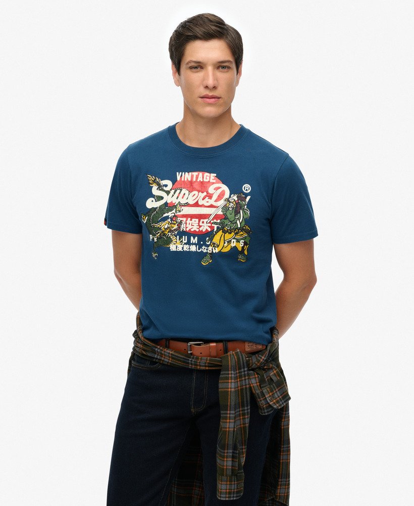 Superdry ラガーシャツ ネイビー サイズ15 Barbarian（バーバリアン） 