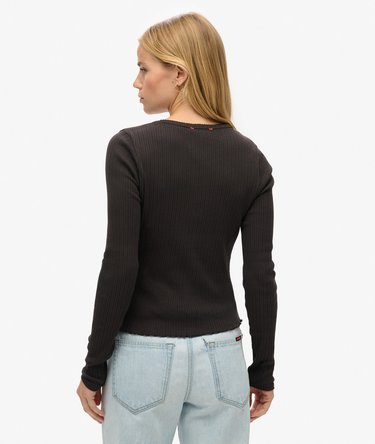 Essential Button Through Long Sleeve Top Image 4