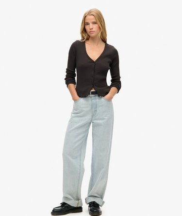 Essential Button Through Long Sleeve Top Image 2