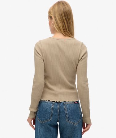 Essential Button Through Long Sleeve Top Image 4
