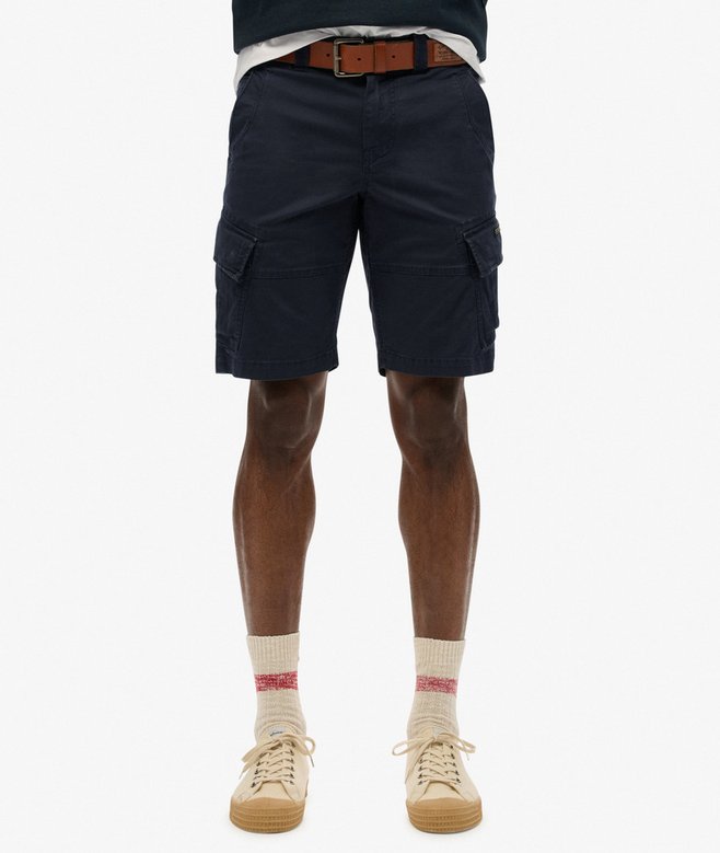mens Organic Cotton Core Cargo Shorts in Eclipse Navy Superdry UK
