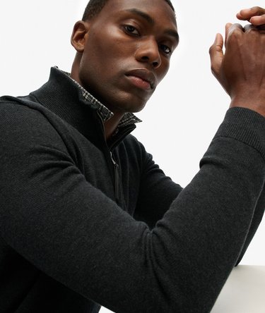 Essentials Cotton Half Zip Jumper Image 2
