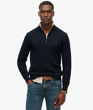 Essentials Cotton Half Zip Jumper Image 1