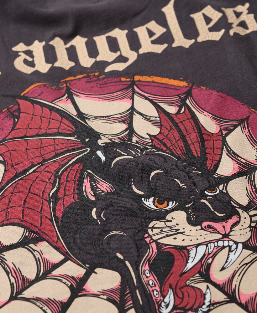Superdry Herren T-Shirt Mit Tattoo-Print – Lockerer Schnitt, Creme, XXL, Rundhals, Großer Rückenprint
