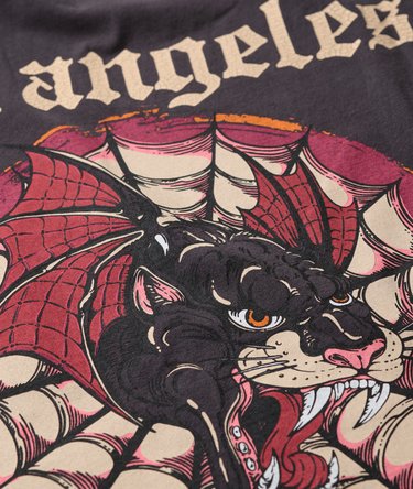Locker geschnittenes T-Shirt mit Tattoo-Grafik Image 6