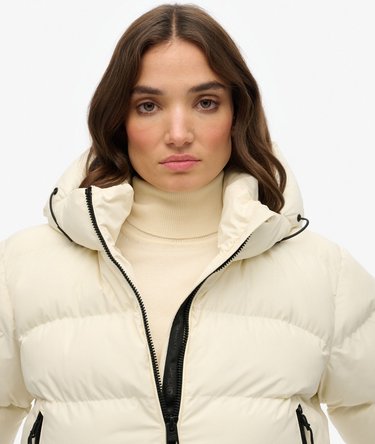 Hooded Sports Puffer Jacket Image 4