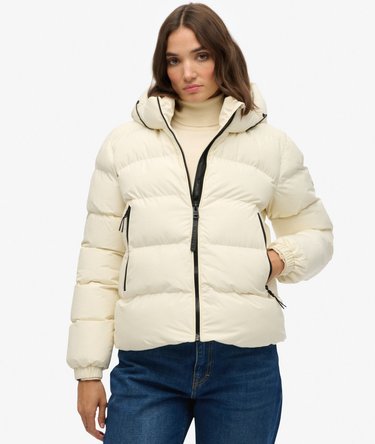 Hooded Sports Puffer Jacket Image 6