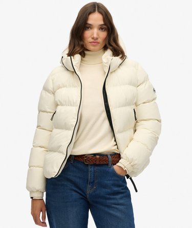Hooded Sports Puffer Jacket Image 1
