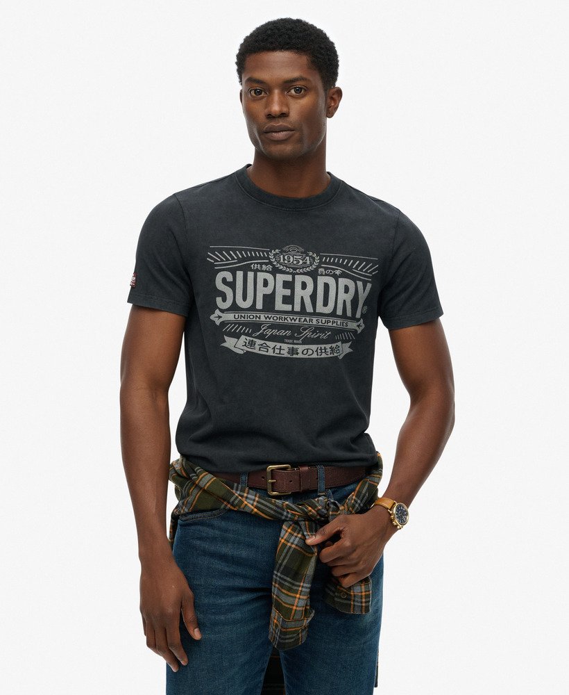 Superdry★クラシック ロゴ＆ボーダーライン☆メンズＴシャツ Superdry Męski t-shirt vintage Logo Tri Tee, szary (Ice Marl
