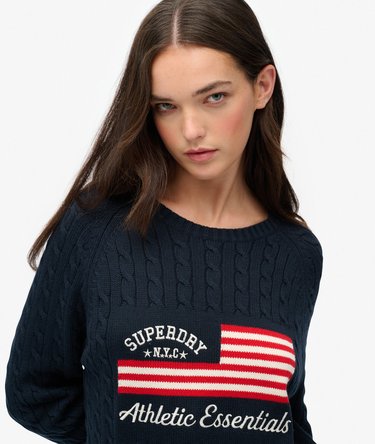 Slouchy Cable Flag Knit Jumper Image 4