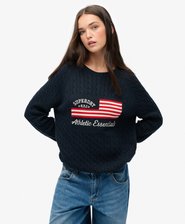 Slouchy Cable Flag Knit Jumper