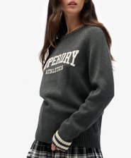 Slouchy Intarsia Graphic Knitted Jumper