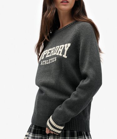Slouchy Intarsia Graphic Knitted Jumper Image 2