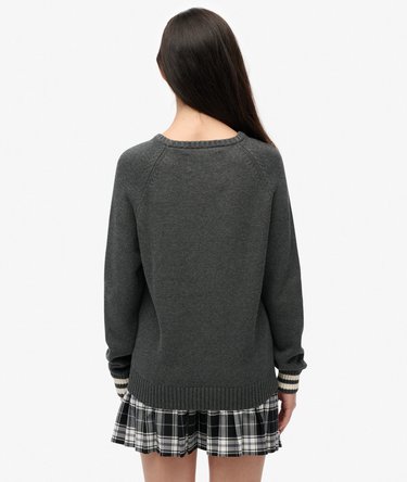 Slouchy Intarsia Graphic Knitted Jumper Image 5