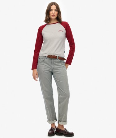 Essential baseballtop met logo en lange mouwen Image 3