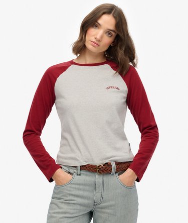 Essential baseballtop met logo en lange mouwen Image 1