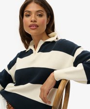 Pull rugby ample en maille rayée