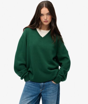 Maglione oversize con scollo a V Image 1