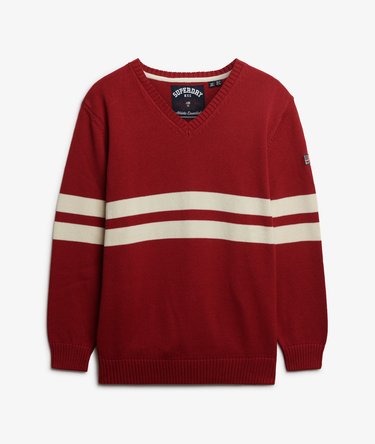 Maglione oversize a righe con scollo a V Image 6