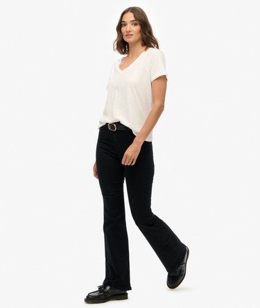 Organic Cotton Mid Rise Flare Jean Image 5