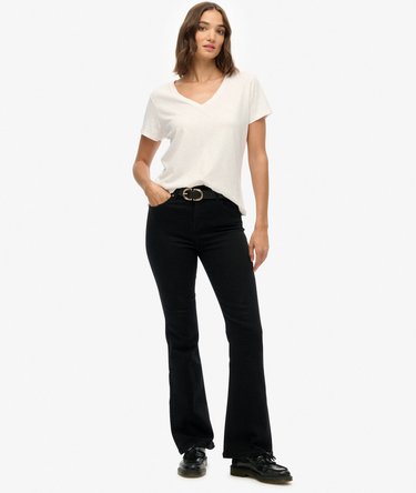 Organic Cotton Mid Rise Flare Jean Image 1