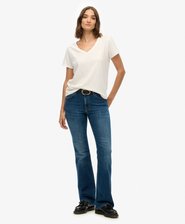 Organic Cotton Mid Rise Flare Jean