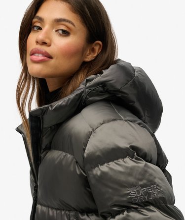 Hooded Luxe Sports Puffer Jacket Image 4