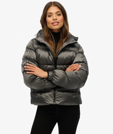Hooded Luxe Sports Puffer Jacket Image 6