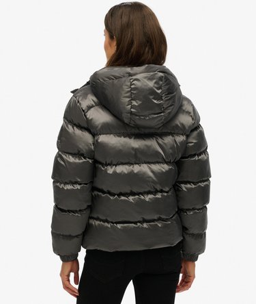 Hooded Luxe Sports Puffer Jacket Image 5