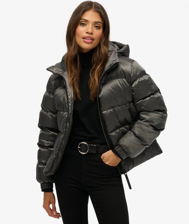 Hooded Luxe Sports Puffer Jacket Image 1