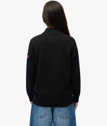 Slouchy Knitted Half Zip Image 5