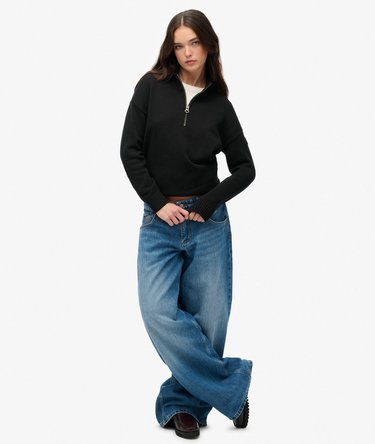 Slouchy Knitted Half Zip Image 3