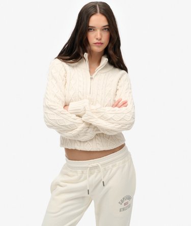 Slim Cable Half Zip Knit Jumper Image 1