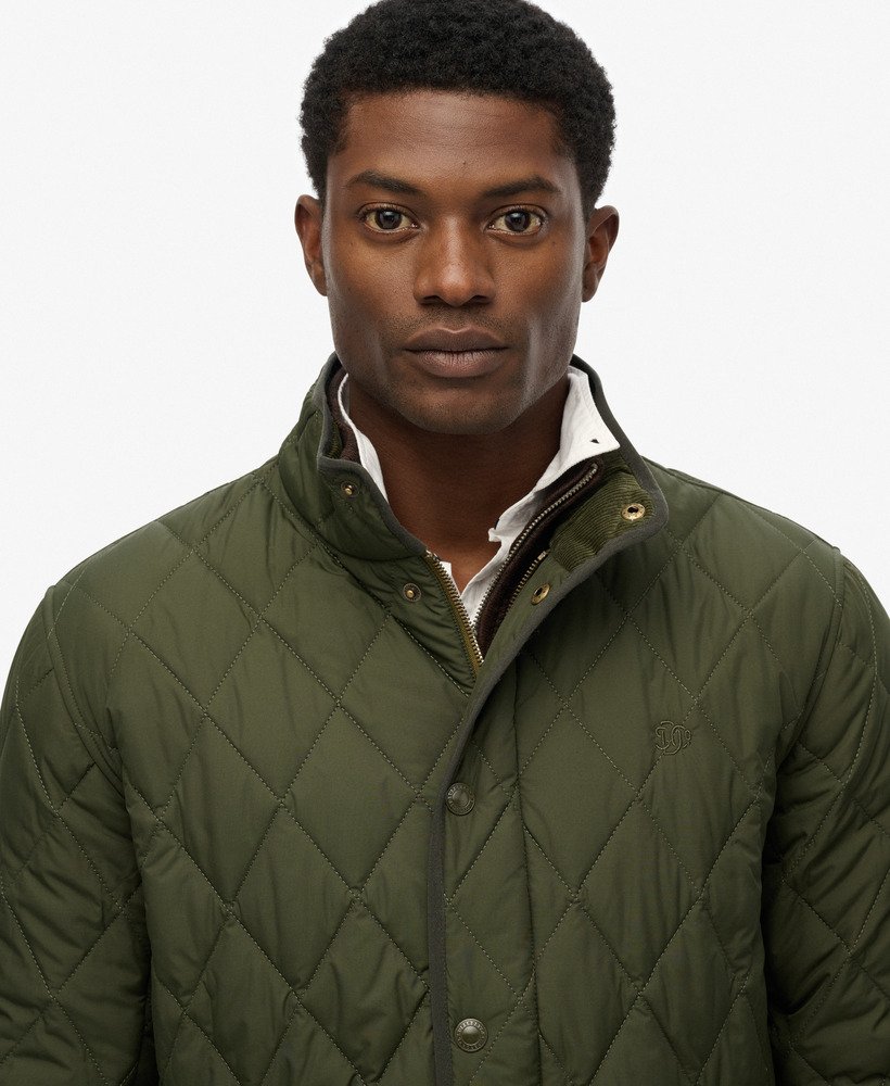 mens Quilted Estate Jacket in Surplus Goods Olive Green | Superdry US
