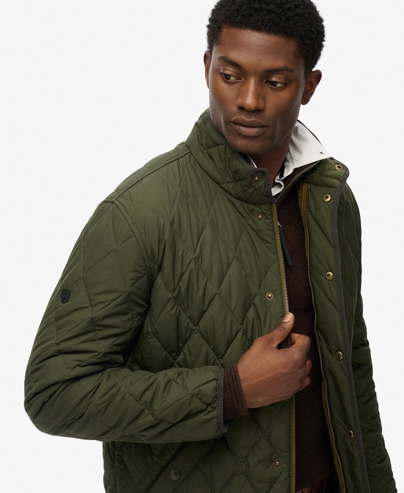 mens Quilted Estate Jacket in Surplus Goods Olive Green | Superdry US