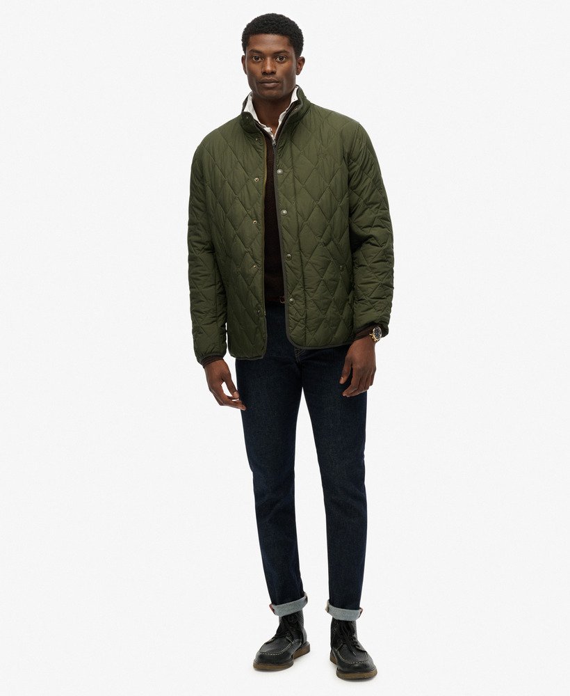 mens Quilted Estate Jacket in Surplus Goods Olive Green | Superdry US