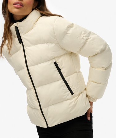 Non Hooded Sports Puffer Jacket Image 2