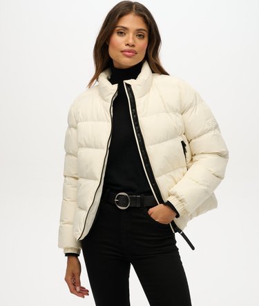 Non Hooded Sports Puffer Jacket Image 1