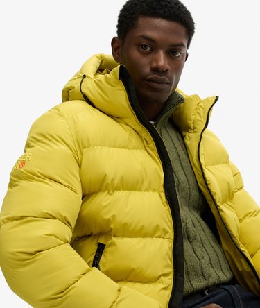 Hooded Sports Puffer Jacket Image 2