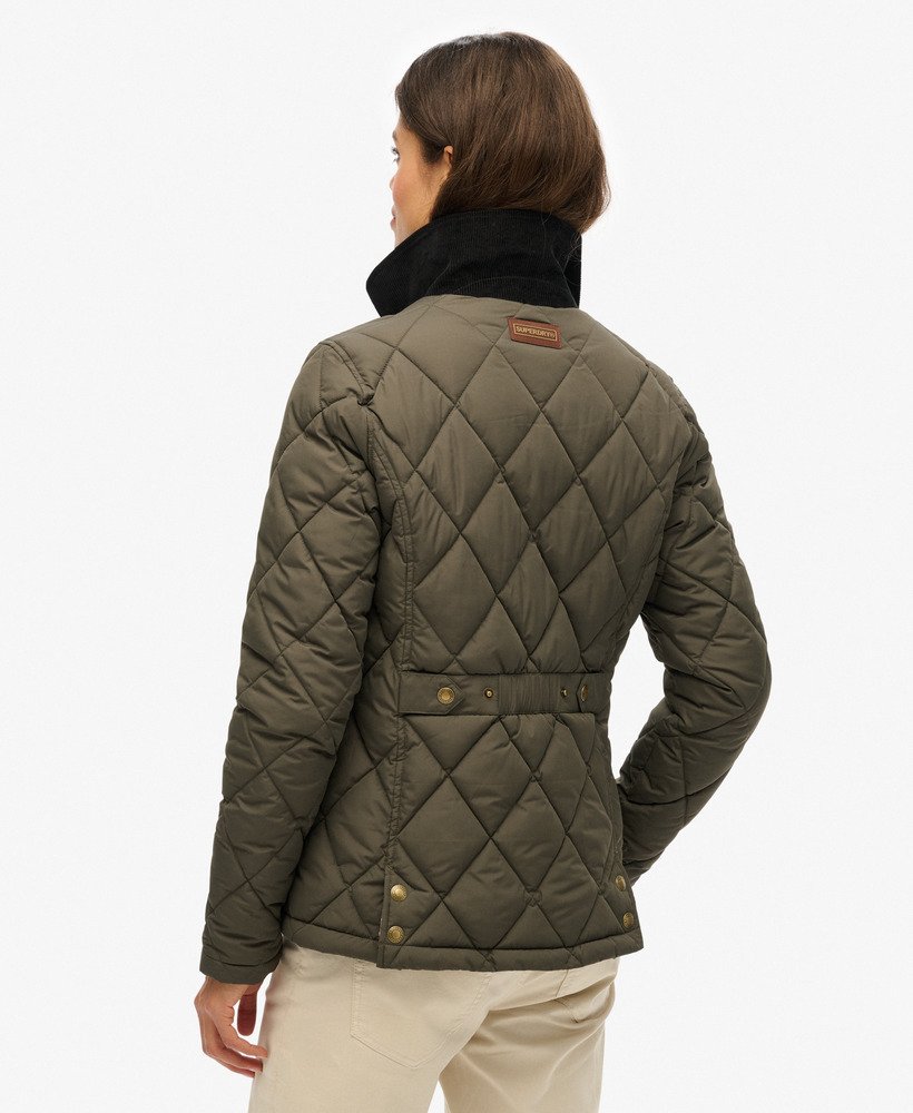 womens Cord Trimmed Liner Jacket in Army Khaki | Superdry US