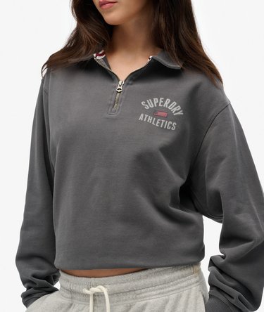 Athletic Collared Halve Rits Trui Image 2