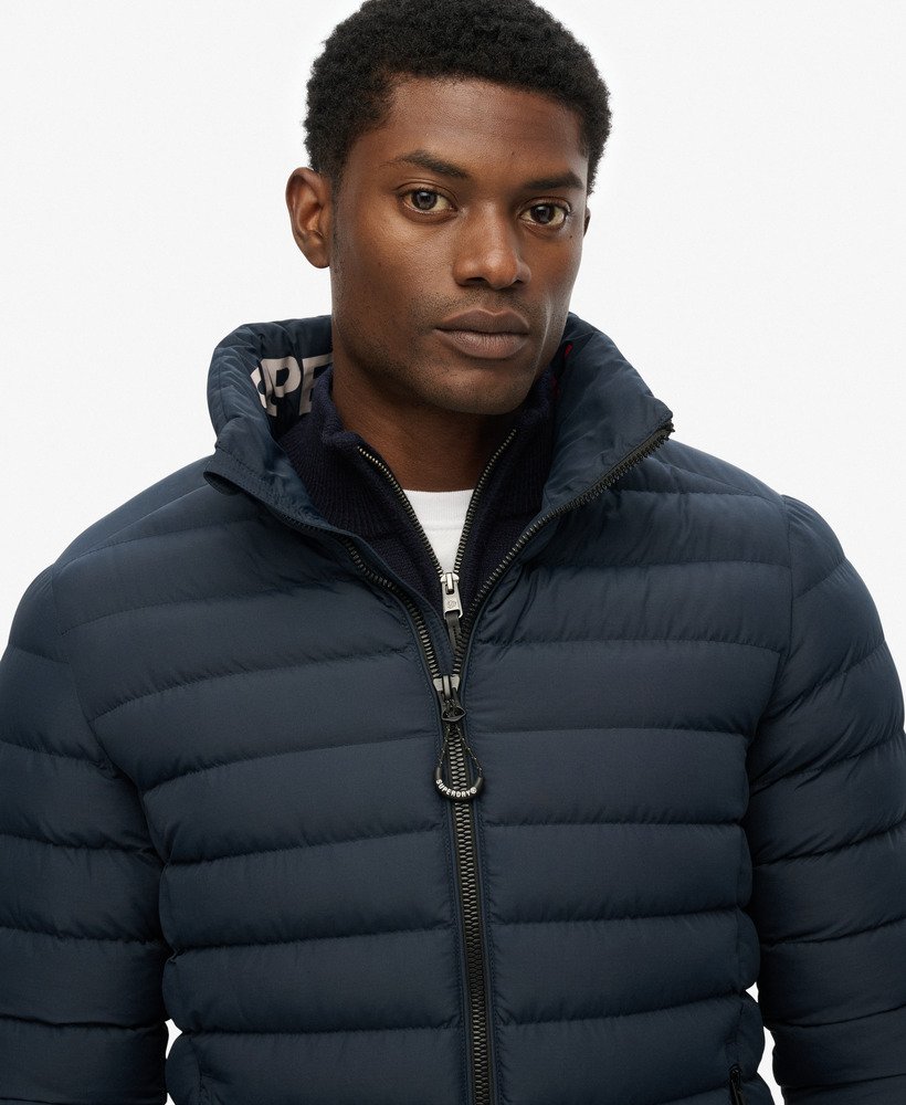 mens Fuji Printed Padded Jacket in Eclipse Navy | Superdry US