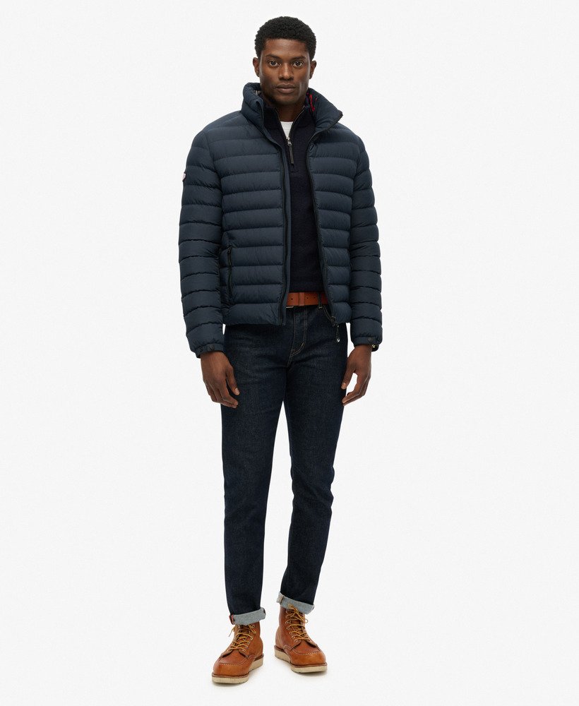 mens Fuji Printed Padded Jacket in Eclipse Navy | Superdry US