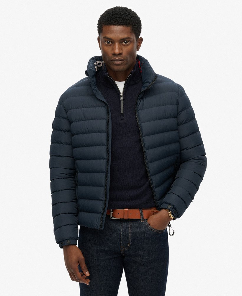 mens Fuji Printed Padded Jacket in Eclipse Navy | Superdry US