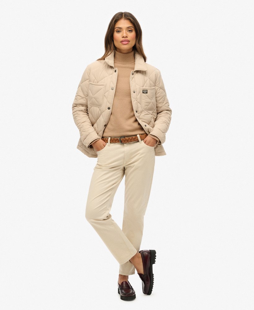 womens Quilted Chore Liner Jacket in Humus Beige | Superdry US