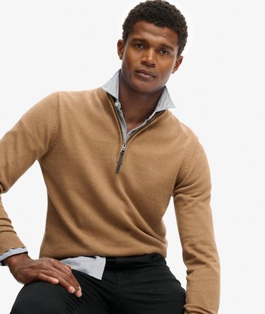 Essentials Cotton Half Zip Jumper Image 2