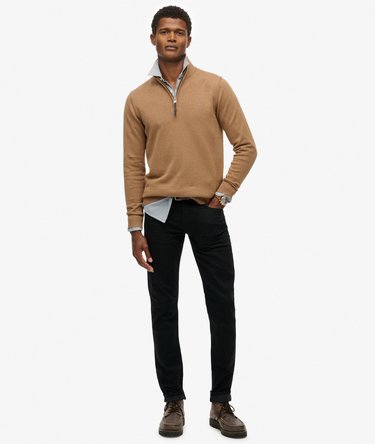 Essentials Cotton Half Zip Jumper Image 3
