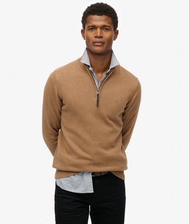 Essentials Cotton Half Zip Jumper Image 1